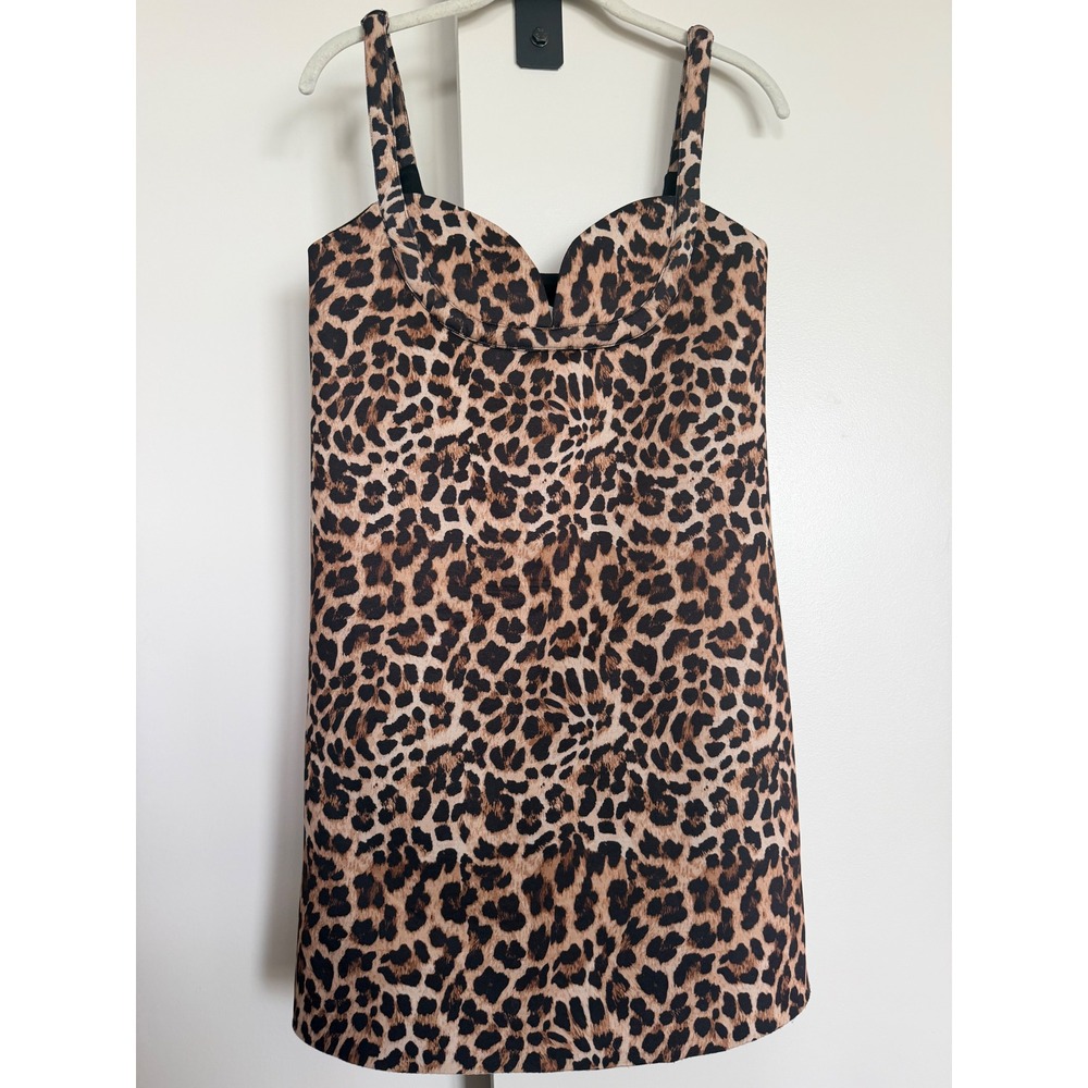 Dhruv Kapoor Anthropologie Leopard Print Mini Dress Brown XS New With Tags - Picture 2 of 8